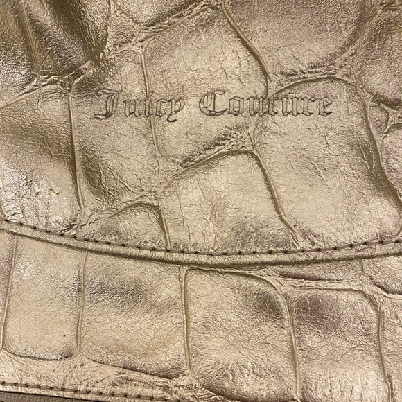 Juicy Couture Y2K Slouchy Gold Bag with Silver Hardware. - Picture 4 of 5